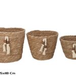 CONJ.3 CESTOS C/PENDULO FIBRA NATURAL