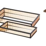 CONJ.2 BANDEJAS VIDRO COR:CASTANHO/PRETO