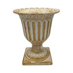 CERAMICA- CALICE C/PE COR:BRANCO/OURO