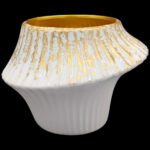 CERAMICA- JARRA OFIR COR:BRANCO/OURO