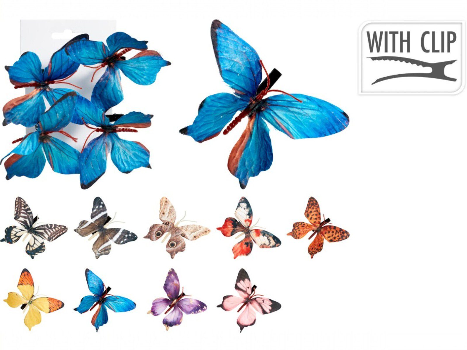 GR8001930_COMPOSITION_001_ CONJ.4 BORBOLETAS C/CLIP COR:SORTIDAS - Image 1