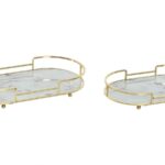 BANDEJA METAL CONJ.2 C/ESPELHO DECORADO