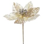 ARTIFICIAL- POINSETTIA COLECCION ORGANZA COR:DOURADO