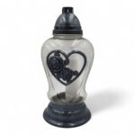 S82 CANDEEIRO DE VIDRO COR:PRATA