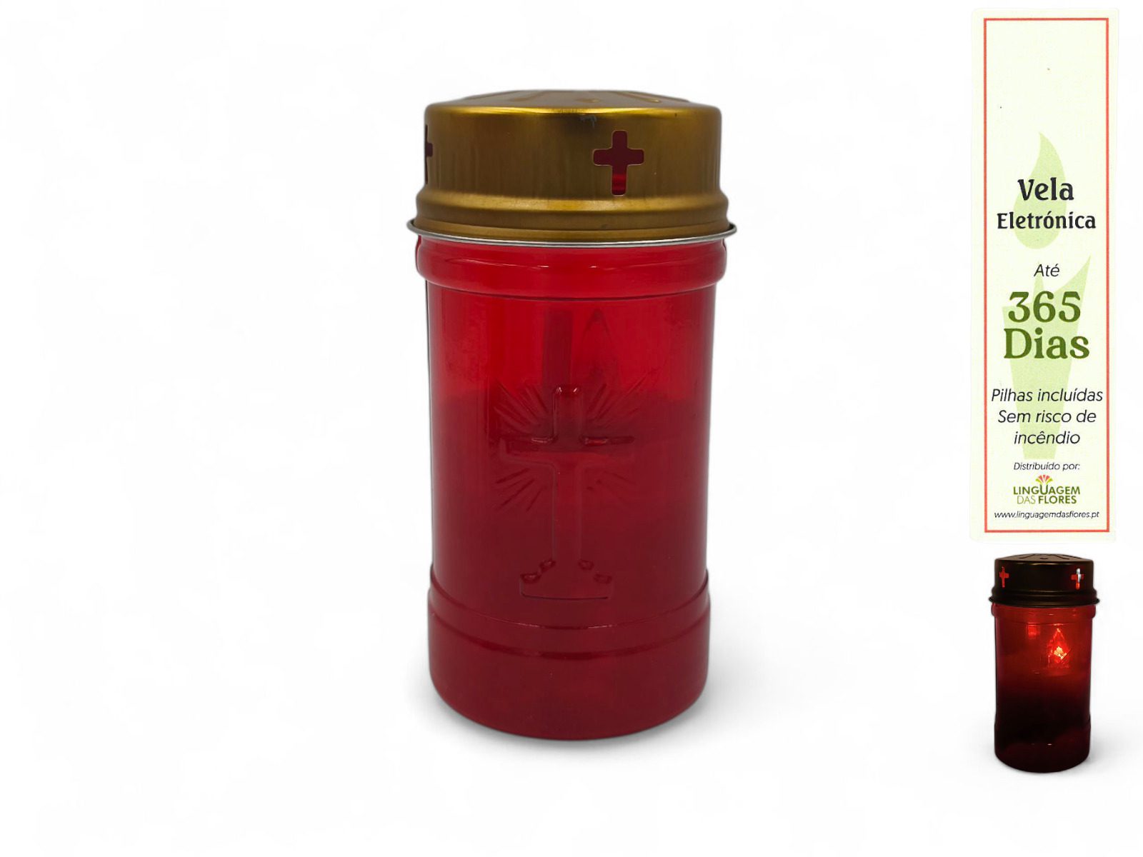 127.000005. D365- 30LL ELETRICO C/PILHAS ATE 365DIAS COR:VERMELHO - Image 1