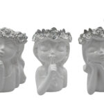 CERAMICA- BUSTO MENINA COR:PRATA