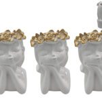 CERAMICA- BUSTO MENINA COR:OURO