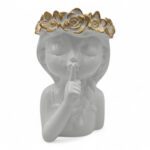 CERAMICA- BUSTO MENINA COR:OURO