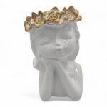 CERAMICA- BUSTO MENINA COR:OURO