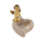 MARFINITE -ANJO SENTADO NO VASO CORAÇAO 16CM