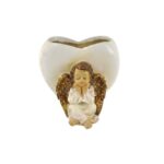 MARFINITE -ANJO C/VASO CORAÇAO 13X12X11CM