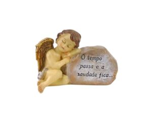 MARFINITE -ANJO SENTADO C/PLACA 18X10X12CM