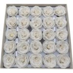 CAIXA C/25 ROSAS 6.5CM SABAO 5CM COR:BRANCO