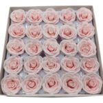 CAIXA C/25 ROSAS 6.5CM SABAO 5CM COR:ROSA CLARO