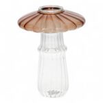 COGUMELO VIDRO C/FURO COR:CASTANHO/TRANSP.