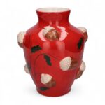 JARRA CERAMICA BOLOTAS COR:VERMELHO