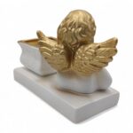 CERAMICA- ANJO SUPORTE C/TAÇA COR:OURO