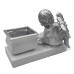 CERAMICA- ANJO SUPORTE C/TAÇA COR:PRATA