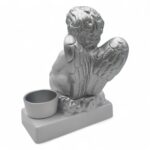 CERAMICA- ANJO SUPORTE C/TAÇA COR:PRATA