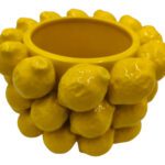 CERAMICA- FLOREIRA LIMOES COR:AMARELO