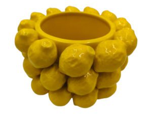 CERAMICA- FLOREIRA LIMOES COR:AMARELO