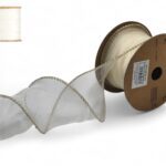 FITA ORGANZA ONDULADA 6.3CMX10MT COR:CREME/OURO