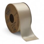 FITA SATINEE C/FIO OURO 4CMX20MT COR:CREME