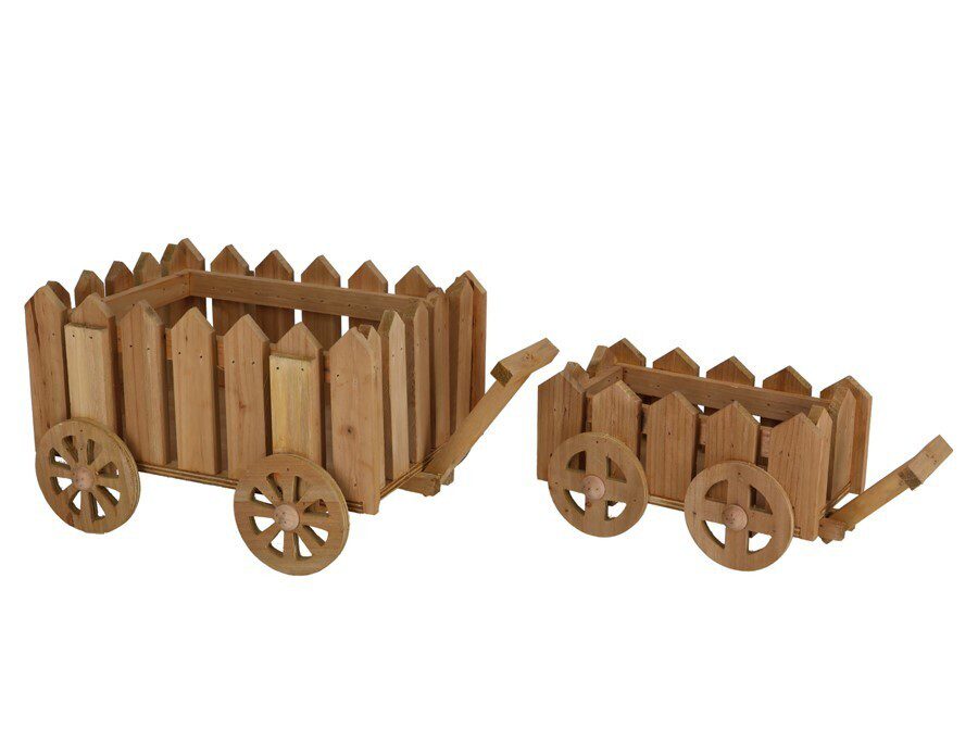 8445393428130 CONJ.2 CARRINHOS MADEIRA CASTANHO - Image 1