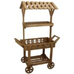 CARRINHO MADEIRA C/PRATELEIRAS CASTANHO