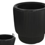 VASO PLASTICO C/SUPORTE COR:PRETO