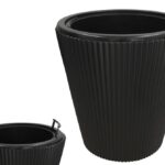 VASO PLASTICO C/SUPORTE COR:PRETO