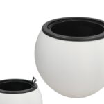 VASO PLASTICO BOLA C/SUPORTE COR:BRANCO