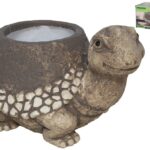 VASO FIG. TARTARUGA C/FURO COR:NATURAL