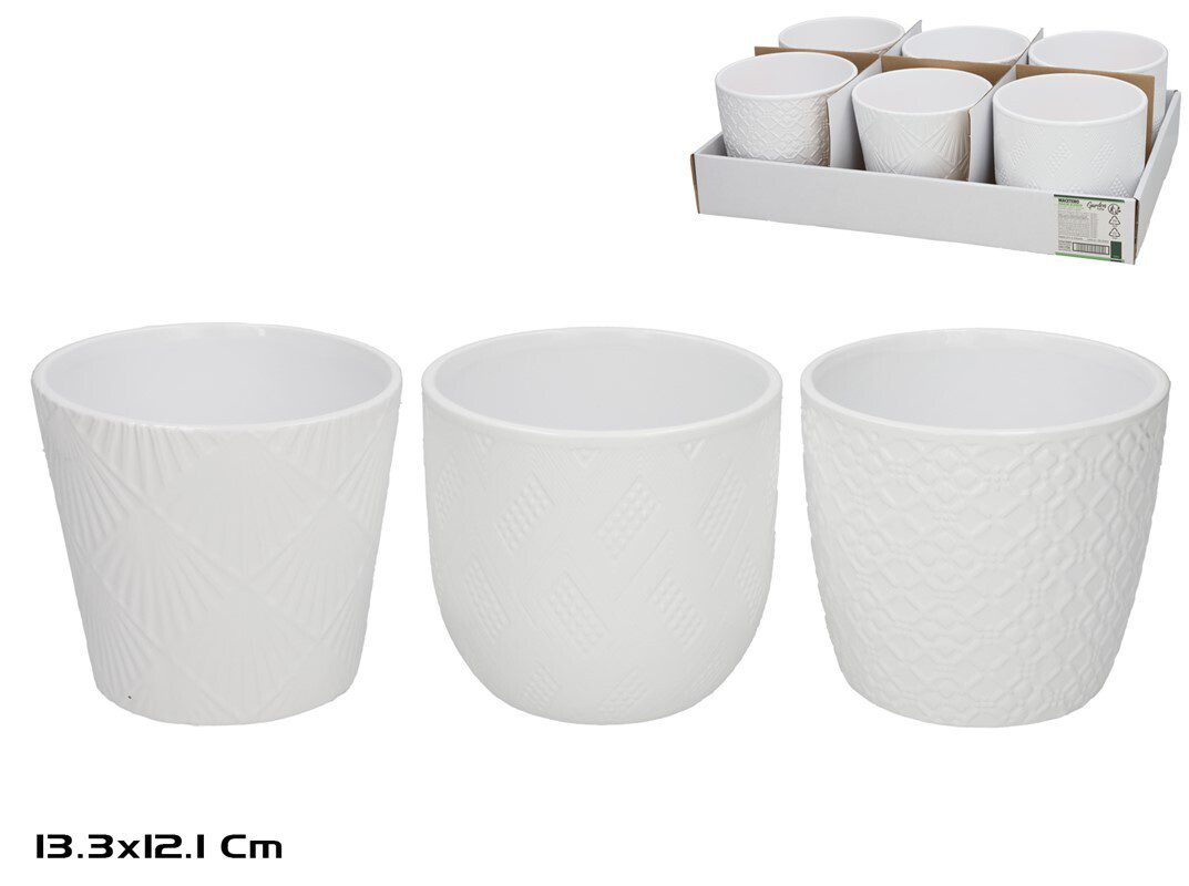 8445393429397 VASO CERAMICA COR:BRANCO SORTIDOS - Image 1
