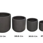 CONJ.4 VASOS CERAMICA COR:CASTANHO