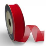 ROLO DE FITA ORGANZA 2.5CMX50MT COR:VERMELHO