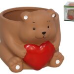 VASO URSO CERAMICA C/CORAÇAO
