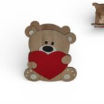 CAIXA URSO MADEIRA DUPLO