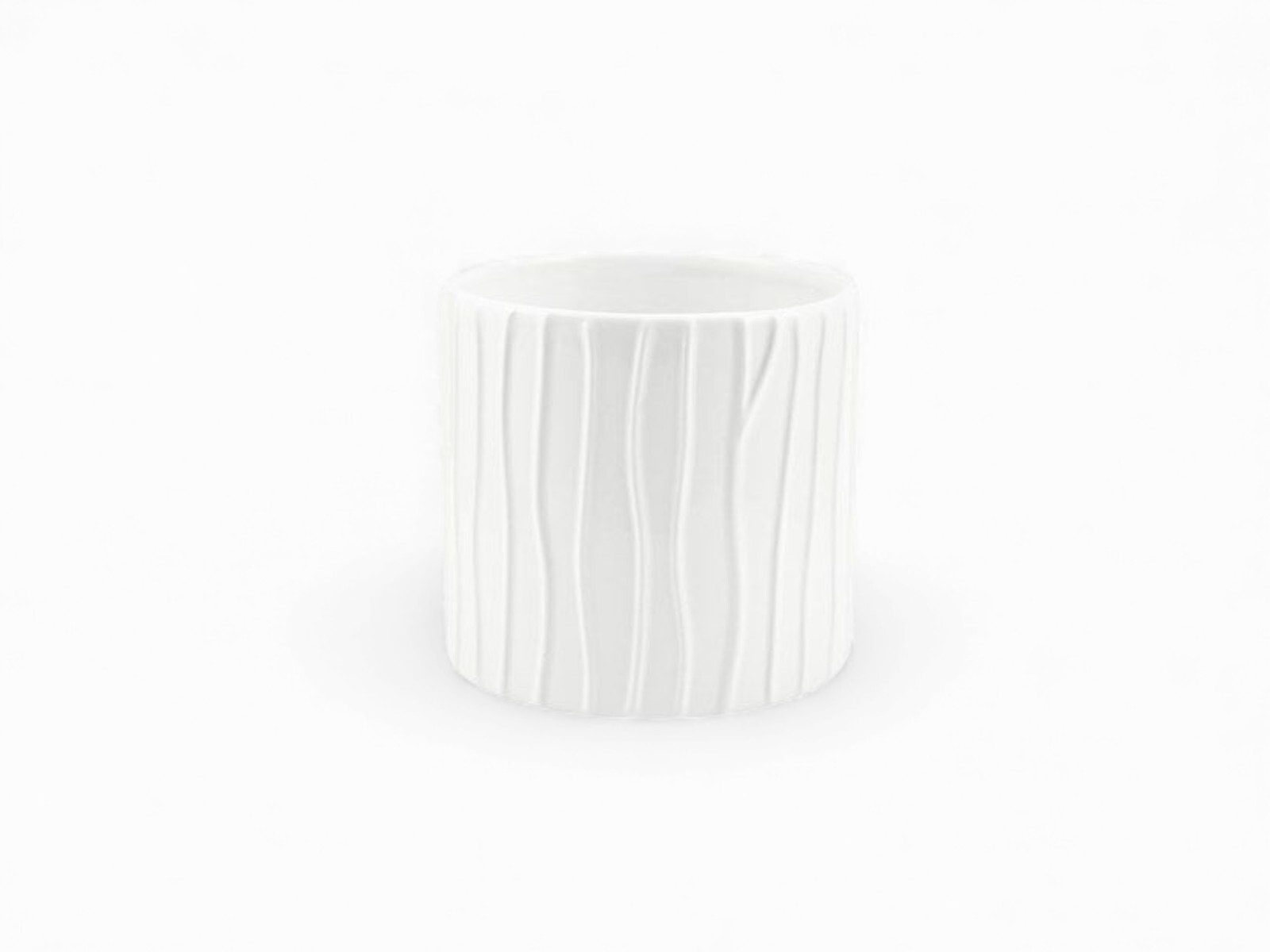 hs-07-bi-49049 VASO RIGATO CERAMICA ORQUIDEA COR:BRANCO - Image 1
