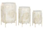 CONJ.3 VASOS METAL COR:BRANCO