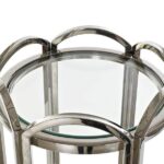 MESA AUXILIAR COLUNA METAL+VIDRO