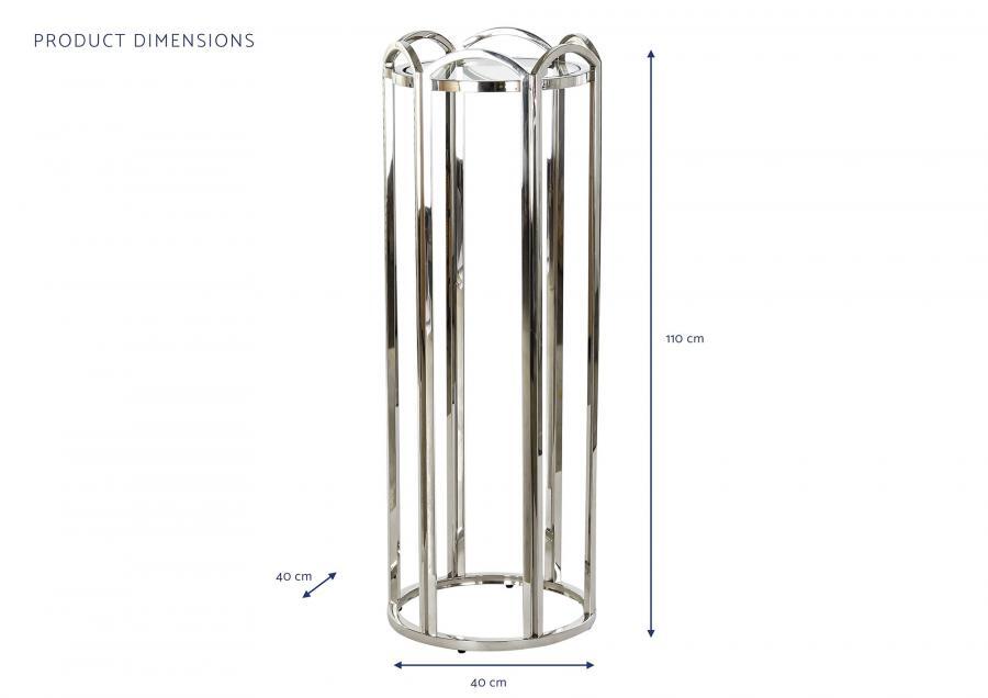 mb-185288-3 MESA AUXILIAR COLUNA METAL+VIDRO - Image 1
