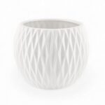 CACHEPOT BOLA CERAMICA P/VASOS 12CM DIA. COR:BRANCO