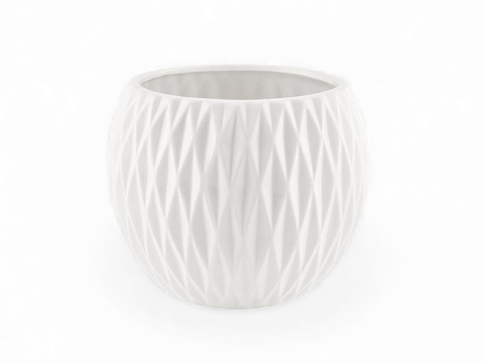 rc-13-bi-41389 CACHEPOT BOLA CERAMICA P/VASOS 12CM DIA. COR:BRANCO - Image 1
