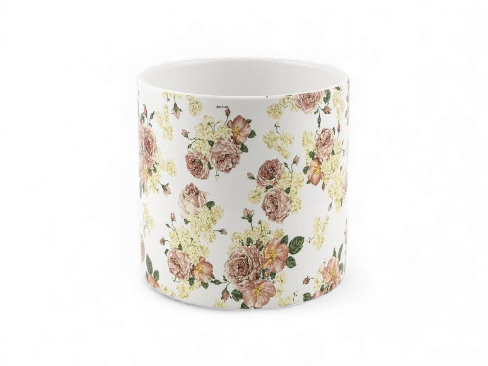 rc-75b-48565 VASO CERAMICA ROSAS VINTAGE COR:BRANCO - Image 1
