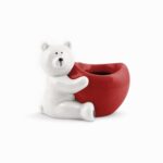 URSO CERAMICA C/CORAÇAO P/VASO 6DIA. COR:VERMELHO