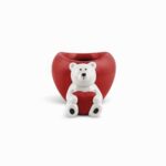 URSO CERAMICA C/CORAÇAO P/VASO 6DIA. COR:VERMELHO