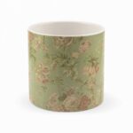 VASO CERAMICA ROSAS VINTAGE COR:VERDE