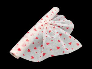 ROLO LINHO NATURAL 51CMX5MTS C/CORAÇAO COR:BRANCO+VERMELHO