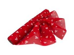 ROLO LINHO NATURAL 51CMX5MTS C/CORAÇAO COR:VERMELHO+BRANCO